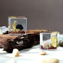 1pc Resin Epoxy Embedded Natural Stone Creative Ornament, Miniature Mining Scene Crystal Craft, Lapis Lazuli Miner, Brass Miner, Amethyst Miner, Ruby & Emerald Miner - Multicolor - View 10