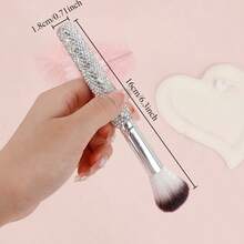 1支奢华化妆刷，镶嵌水钻，多功能化妆刷，便携式化妆刷，高端梳妆台面部刷，日常及旅行化妆配件