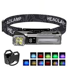 1个高功率LED手持式EDC手电筒，可充电，口袋便携式RGB手电筒，带磁铁，户外露营钓鱼夹灯 - 彩色 - 查看 12