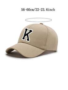 1 chiếc mũ lưỡi trai màu trơn có in chữ, dành cho cả nam và nữ, kiểu mũ snapback cổ điển có thể điều chỉnh, thích hợp để đội thường ngày vào mùa xuân và mùa hè. - Màu Khaki - Xem 11