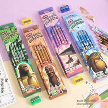 12pcs HB Pencils With Erasers And Free Sharpener - Themed With Mythical Creatures From The Chinese Classic Novel "Classic Of Mountains And Seas", Ideal As Motivational Tools, Small Gifts, Prizes Or Giveaways. - Multicolor - View 1