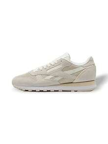 Reebok Giày thể thao unisex dòng da cổ điển, thoáng khí, đa năng, phù hợp đi học, thể thao hàng ngày, nhẹ, dễ giặt, màu trắng ngà 100209483 - trắng đục - Xem 1