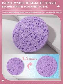 5pcs Soft Facial Cleansing Sponges For Daily Use - Multicolor - View 5