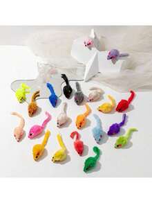 1pc/2pcs/4pcs/8pcs/12pcs Colorful Mouse & Cat Interactive Self-Entertainment Toys, Random Color, Pet Accessories, Pet Toys - Multicolor - View 1