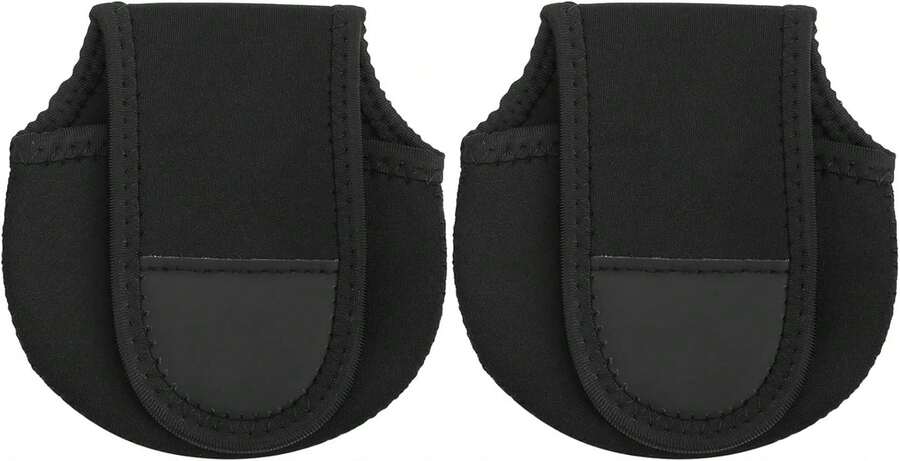 Vbestlife 2 Piezas Bolsa de Carrete de Pesca Cubierta Protectora Lona Baitcasting Carrete de Pesca Bolsa Protectora - negro - Ver 1
