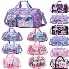 儿童旅行包、女孩旅行包、儿童过夜包、女孩舞蹈包、女孩周末旅行包、带鞋仓的健身包 - 卡通旅行袋 - 查看 2