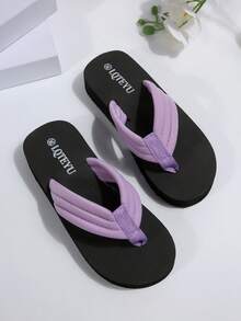Sandálias femininas de plataforma com sola grossa, modelo novo para o verão, chinelos de praia antiderrapantes com sola grossa, sandálias de dedo com salto plataforma, ideais para atividades ao ar livre, praia e casamentos. - Roxo Malva - Ver 6