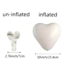 10英寸心形乳胶气球，红、白、黑三色可选，适用于婴儿派对装饰、情人节、婴儿派对礼物、洗礼纪念日、周年纪念日、婚礼、订婚、生日、母亲节等场合，可爱气球设计 | 耐用乳胶气球 | 多用途装饰气球 - 彩色 - 查看 10