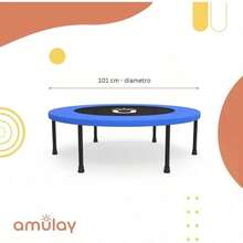 Trampolín Fitness 101 cm Brincolín para Adultos con 32 Resortes 6 Patas Antiderrapantes y Capacidad 100 kg - Multicolor - Ver 3