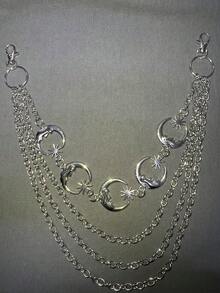 1件装多层男士裤链，时尚嘻哈男女通用裤链，配有月亮、太阳、十字架、骷髅吊坠，腰部配饰，街头派对佩戴，礼品首饰