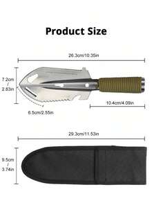 PACOONE Stainless Steel Multi-Function Camping Shovel, Outdoor Hiking Digging Stainless Steel Picnic Trowel - Multicolor - View 2