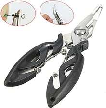 Yosoo - Alicates multifuncionales de Pesca para Pesca con Anzuelo, Tijeras de Acero Inoxidable, Accesorios de Pesca de Carpa, Alicates de Pesca, Herramientas de Pesca, Color Negro - Blanco - Ver 2