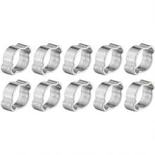Walfront 10PCS Abrazaderas de Manguera de Doble Oreja Acero Inoxidable Chapado en Zinc O Clips Abrazadera de Manguera de 2 Orejas Sujetadores de Mangueras de Goma de Silicona para Tubo de(17-20MM) - 15-18 mm - Ver 1
