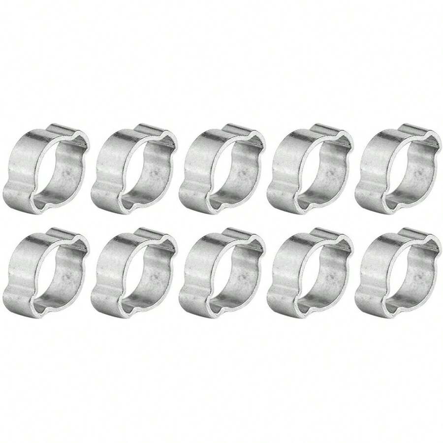 Walfront 10PCS Abrazaderas de Manguera de Doble Oreja Acero Inoxidable Chapado en Zinc O Clips Abrazadera de Manguera de 2 Orejas Sujetadores de Mangueras de Goma de Silicona para Tubo de(17-20MM) - 15-18 mm - Ver 1