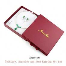 1pc Paper Pearl Necklace Box, Pearl Necklace Set Box, Necklace Bracelet Earring Set Box