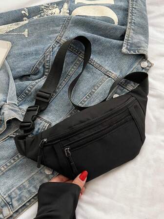 Bolso de cintura/riñonera deportiva de unicolor versátil y de moda para mujeres