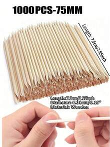 500/300/200/100/50/20 Pcs 114mm/4.49″ Orange Wood Stick For Cuticle Pusher & Nail Cleaning, Suitable For Nail Salons & Diy Nail Art.