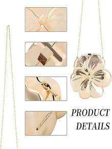 5PCS Women Cute Floral Clutch Purse Lovely Acrylic Evening Bag Fashion Circle Crossbody Bag For Shopping Sea Beach,Floral Evening Bag, Women's Clutch, 2025 New Arrival, Chain Shoulder Bag, Stylish And Sweet Wedding Party Bag - 彩色 - 查看 5