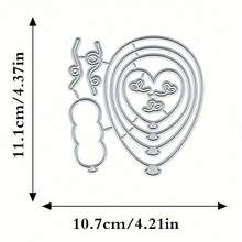 1pc Ballon Metal Die Cut, 2025Metal Cutting Die For Paper Card Making Scrapbooking DIY Cards Photo Album Craft Decorations - Silver - View 5