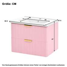 Wall-Hung Vanity Unit With A Single Basin And Double Compartment, Made Of Moisture-Resistant MDF, With A Stain-Resistant Ceramic Basin And An Unlacquered Melamine Surface. Space-Saving And Available In Pink. - Pink and White - View 12