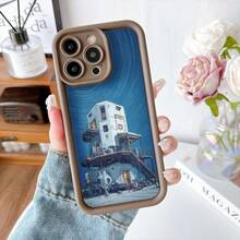 Cubierta de teléfono con borde negro diseño de estación espacial futurista azul y blanco para uso diario y viajes espaciales - Burdeos - Ver 5