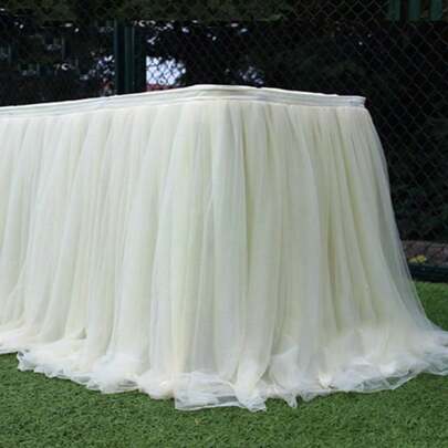 Tulle Wedding Table Drapes, Dessert Table Covers, Guestbook Table Drapes, Wedding Tablecloths, Snow Tulle Tablecloths, Birthday Cake Table Drapes