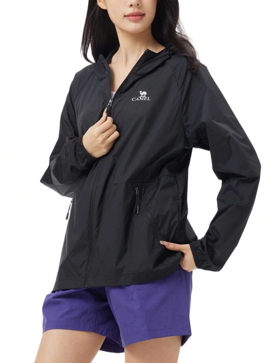 CAMEL CROWN Women's UPF 50+ Sun Protection UV Jacket, Full Zip Lightweight Hooded Sports Sweatshirt - Phantom Black - View 1