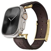 CRAZYGRASS Soft And Versatile Men's Silicone Watch Band, Simple And Easy To Match, With A Magnetic Clasp And Waterproof Design. Suitable For Apple Watch Sport Bands, Compatible With 44mm/45mm/46mm/49mm Sizes, Designed For Apple Watch Series 9/8/7/6/5/4/3/2/1/SE/Ultra. - 棕色 - 查看 7