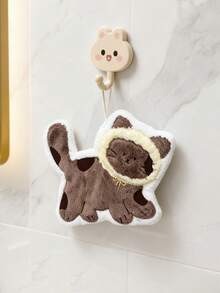 1Pc Cute Brown Cat Hand Towel, Absorbent Towel, Hanging Style For Kitchen, Bathroom, Room Decor, Absorbent & Easy To Clean, Kitchen Towel, Bathroom - Multicolor - View 11