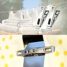 Pinzas de Ropa de Acero Inoxidable, Abrazaderas Metálicas Resistentes al Viento, Clips Metálicos para Lavandería, Pinzas Multifuncionales con Sujeción Fuerte CGXH - 40 piezas - Ver 10