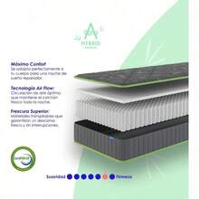 Aira Hybrid Bamboo 7.5 19cm Anti acaros Adaptativo resortes Independientes en Caja 5 años de Garantia y 30 Noches de Prueba (Individual Hybrid Bamboo) - Multicolor - Ver 4