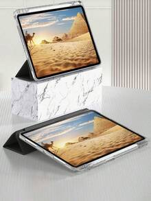 Compatible With IPad A16 Case 11th Generation 11 Inch 2025, IPad 10th Generation Case 10.9 Inch 2022, Clear Slim Protective Cover With Apple Pencil Holder & Charging Adapter Black