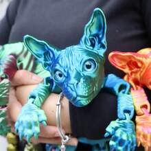 تمثال قطة ثلاثي الأبعاد ضخم بطول 50 سم/19.69 بوصة، مناسب للحديقة والغرفة، هدية عيد ميلاد مثالية، سلسلة ملونة، ديكور الحفلات، هدية العطلات، هدية مثالية لعشاق القطط - متعدد الألوان - مشاهدة 3