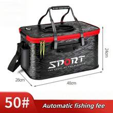 1pc Foldable EVA Fishing Bucket, Live Fish Bucket, New Fishing Bucket, Folding Fishing Box, Thick Multi-Function Fishing Box