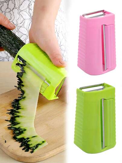 1pc Manual Cucumber Slicer & Peelers, Stainless Steel Peeler, Multi Functional Fruit And Vegetable Slicer, Peeler, Melon Peeler, Potato Peeler, Apple Peeler, Cucumber Slicer, Melon Slicer, Radish Chopper, Food Slicer, Can Be Used For Vegetable And DIY Beauty Facial Mask, A Good Helper In The Home Kitchen