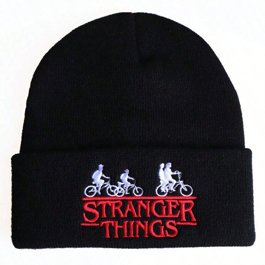 1pc A0122 THINGS Alphabet Embroidered Knitted Hat Hoodie Random Style, New Year's Gift, Valentine's Day Gift, Easter Gift