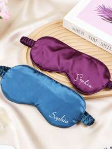 LICVIC Máscara de dormir personalizada con nombre, máscara de dormir de satén personalizada, máscara de dormir personalizada para mujeres, se puede personalizar como máscara de viaje para los ojos, regalo para mujeres, regalo de boda, regalo de cumpleaños, adecuado para el Día de San Valentín, el Día del Padre, el Día de la Madre, regalos para novias, damas de honor, padres, miembros de la familia, uso diario - Negro - Ver 5