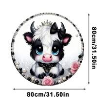 1PCS The Adorable Little Calf Style Floor Mat Flannel Printed Daily Holiday Decoration Carpet, Beautiful, Comfortable, Stain Resistant And Durable, Multifunctional Area Carpet Floor Mat Suitable For Living Rooms, Bedrooms, Sofas And Study Rooms - 31.5'' X 31.5'' - Multicolor - View 12