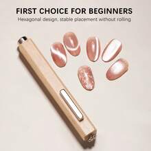 1pc 3-In-1 Cat Eye Effect Gel Nail Polish Magnetic Stick, 2pcs Y-Shaped Cat Eye Design Tool, Multifunctional Gel Polishing Nail Art Tool Magnetic, Suitable For Home Salon Manicure DIY - Màu Khaki - Xem 1