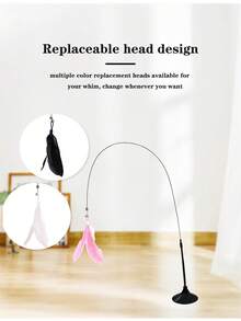 New Cat Teaser Toy With Feathers, Prevents Cats From Feeling Lonely. It Has A Suction Cup That Can Firmly Attach To Smooth Surfaces Like Glass, Allowing Your Cat To Feel Happy And Joyful. - Multicolor - View 8