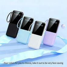 10000mAh，20W快充，便携式大容量电源，户外移动应急电源设备，配备苹果/Type-C/USB数据线充电，智能数字显示屏和手电筒，稳定锂电池组。是馈赠亲友的理想之选。适合冬季假期户外旅行/露营，也是送给家人、朋友的应急备用移动电源礼物，生日礼物，户外露营礼物，生日移动电源，便携式充电器，电量显示 - 綠色 - 查看 8