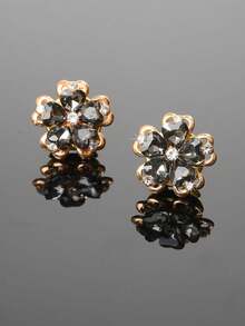 2 piezas Conjunto de botones con flor de cristal en forma de corazón, accesorios decorativos para puños de camisa, broches de solapa florales elegantes y lujosos, broches de botón sin costura, accesorios de moda para ropa, adecuados para bodas, fiestas, negocios, regalos de cumpleaños, regalos navideños DIY - A - Ver 17