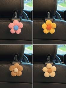1/2个多功能小花汽车座椅挂钩，汽车配件 - 彩色 - 查看 12