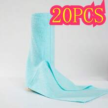 XFH 1 Roll 50 Pieces/ Reusable Microfiber Cleaning Cloth, Super Absorbent Durable Dishcloth, Replace The Washing Towel, High-Efficiency Cleaning Multipurpose Towels, Hand Tear Dish Towel, Suitable For Kitchen, Bathrooms, Perfect Choice For Holiday Gifts - 湖藍 - 查看 12