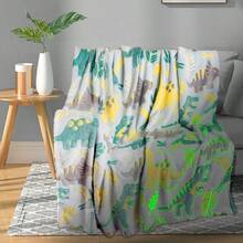 Dinosaur Fleece Blanket 40x60in Glow In The Dark Soft Throw Blanket For Boys/ Birthday Gifts - Dinosaur3 - View 1