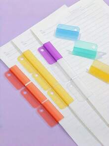 1/6/12/24 Osynliga registerflikar i slumpmässig färg, förseglade lösbladsmappar, för kontors- och studiematerial - Multifärgad - Visa 2