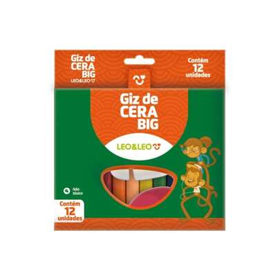  Giz de Cera 12 Cores Grosso 10x100mm Leo&Leo Leonora