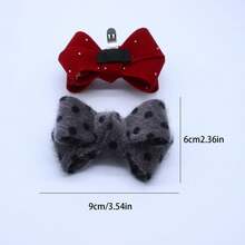 Removable Bow Shoe Clips, Rhinestone Fluffy Polka Dot Shoe Buckle Accessories, Versatile Bow Shoe Clips - Multicolor - View 12