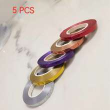 10pcs/1roll/5rolls Curled Ribbon, Embossed Curled Ribbon, Metallic Balloon String Decorative Tape, For Gift Wrapping, Shiny Curled Balloon Ribbon Mix Glitter Laser Party Balloon Ribbon And String, Suitable For Valentine's Day, Birthday, Wedding Party Holiday Decoration, Arts & Crafts (10m/Roll) - Rose Gold - View 17