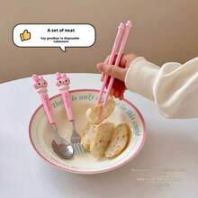 3pcs Stainless Steel Cutlery Set (Knife, Fork, Chopsticks) With Storage Box, Featuring Cute Kuromi, My Melody And Cinnamon Roll Designs By Sanrio Hello Kitty. Suitable For Family Dining, Picnics, School Supplies, Lunch Box Accessories, Office Supplies. Includes Chopsticks, Spoon And Fork. Perfect Gift (Official Licensed Product). Adorable Cartoon Stainless Steel Portable Cutlery Set, Suitable For Children, Students And Outdoor Travel.